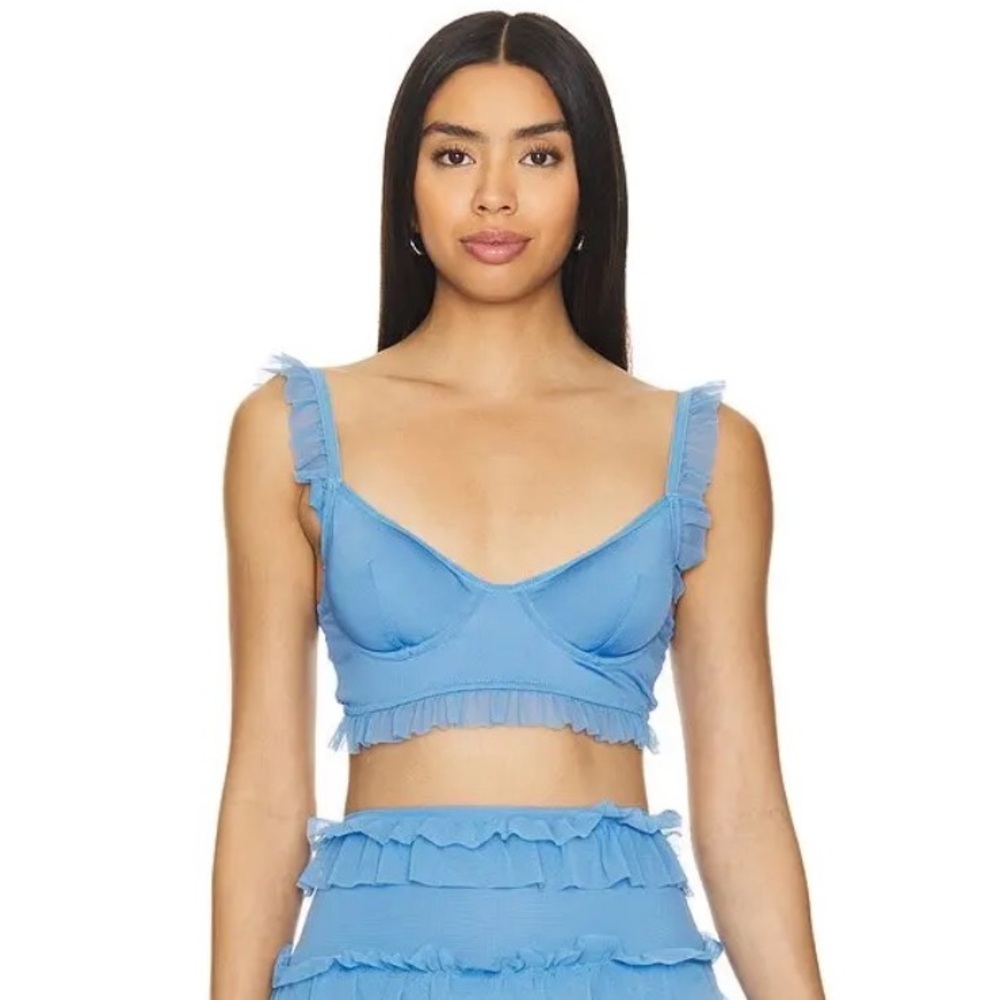 NWT OW Collection $90 Gracie Bustier Top (blue) size Large